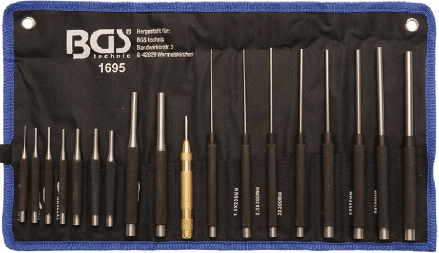 BGS Splintentreiber-Satz | 100 - 150 - 200 Mm | 1,5 - 9,5 Mm | Inkl. Körner | 18-tlg. – 1695 1 BGS Splintentreiber-Satz | 100 - 150 - 200 Mm | 1,5 - 9,5 Mm | Inkl. Körner | 18-tlg. – 1695