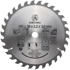 BGS DIY Hartmetall-KreissĂ€geblatt | Ă 300 X 30 X 3,2 Mm | 30 ZĂ€hne â 3955