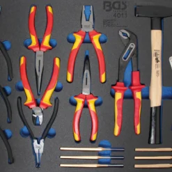 BGS Werkstattwageneinlage 3/3: Zangen-, Splintentreiber-Satz, Hammer | 17-tlg. – 4011