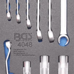 BGS Werkstattwageneinlage 1/3: Offene Ringschlüssel Und Spezial-Einsätze (10 Mm (3/8") | 13-tlg. – 4048
