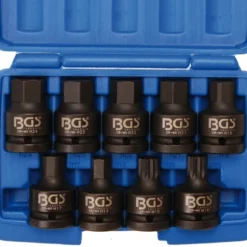 BGS Kraft-Bit-Einsatz-Satz | 20 Mm (3/4") | Innensechskant, Innenvielzahn (für XZN) | 9-tlg. – 5054 -Angebote Kraft Zuhause Store 5054533bead1a442e
