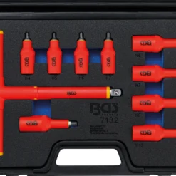 BGS VDE-Bit-Einsatz-Satz | Antrieb Innenvierkant 10 Mm (3/8") / 12,5 Mm (1/2") | Innensechskant 4 - 10 Mm | 10-tlg. – 7132
