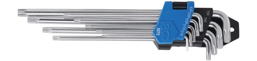 BGS Winkelschlüssel-Satz | Extra Lang + Extra Kurz | T-Profil (für Torx) T10 - T50 | 9-tlg. – 9375 1 BGS Winkelschlüssel-Satz | Extra Lang + Extra Kurz | T-Profil (für Torx) T10 - T50 | 9-tlg. – 9375