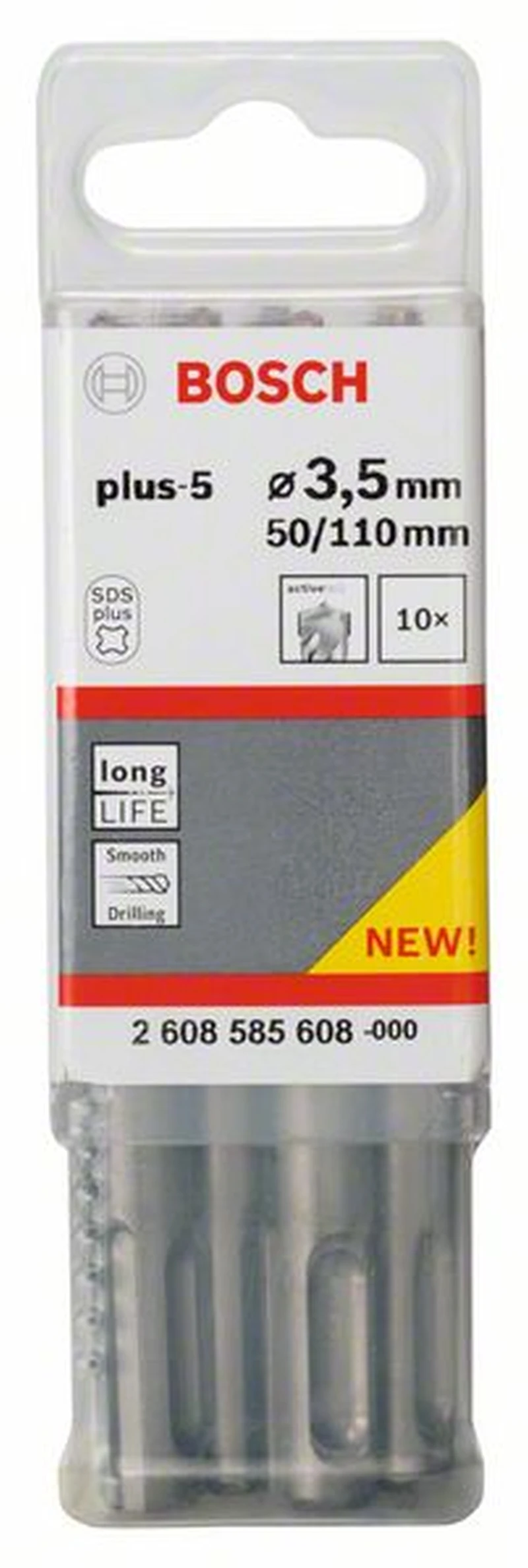 Bosch Hammerbohrer SDS-plus-5 3,5 X 50 X 110 Mm 10er-Pack 2608585608 1 Bosch Hammerbohrer SDS-plus-5 3,5 X 50 X 110 Mm 10er-Pack 2608585608
