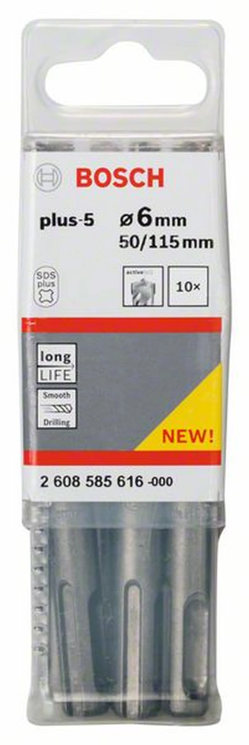 Bosch Hammerbohrer SDS-plus-5 6 X 50 X 115 Mm 10er-Pack 2608585616 1 Bosch Hammerbohrer SDS-plus-5 6 X 50 X 115 Mm 10er-Pack 2608585616